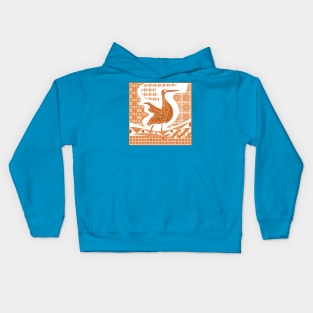 orange gold egret agami garza bird in talavera porcelain square ecopop wallpaper Kids Hoodie